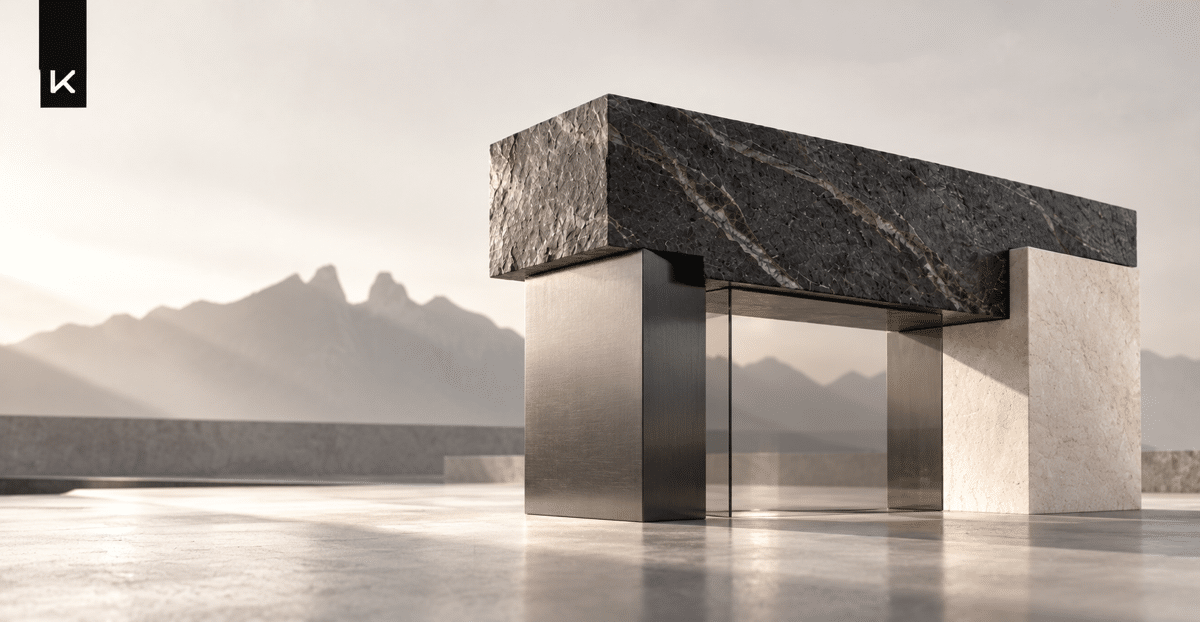 Estructura arquitectónica de cuatro materiales que representa una marca sólida en Monterrey
